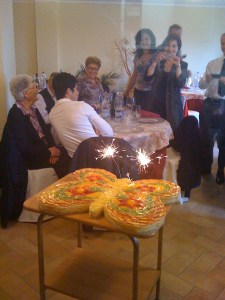 Guests ooh and aah over Laura's creation