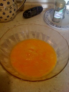 I love the bright orange of the Italian eggs