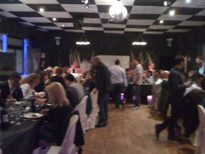 Our celebration dinner for the wine course... before we started taking turns slicing champagne bottles with swords... Don't try this at home folks :) 