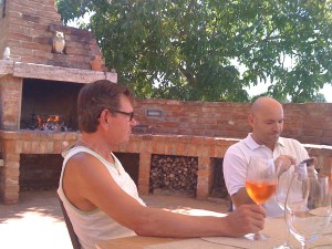 As if spending ten hours a day together wasn't enough Fabio and his family and I spent the day at our clients Robert and Gaby's house.  Best bbq of the summer!!!