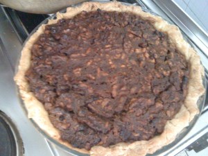 Chocolate Bourbon Walnut pie (it was supposed to be pecan but you can't have everything!)