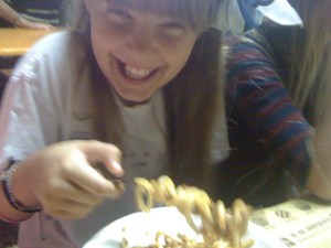 Natalie was a little rusty at twirling her pici! 