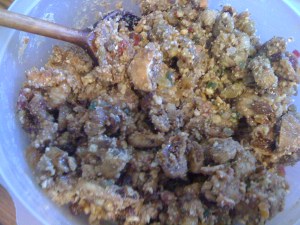 Initial goopy filling